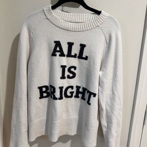 LOFT White Sweater with Black Text